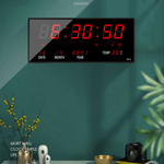 Reloj LED de Pared: Calendario, Temperatura, Alarmas + Garantía