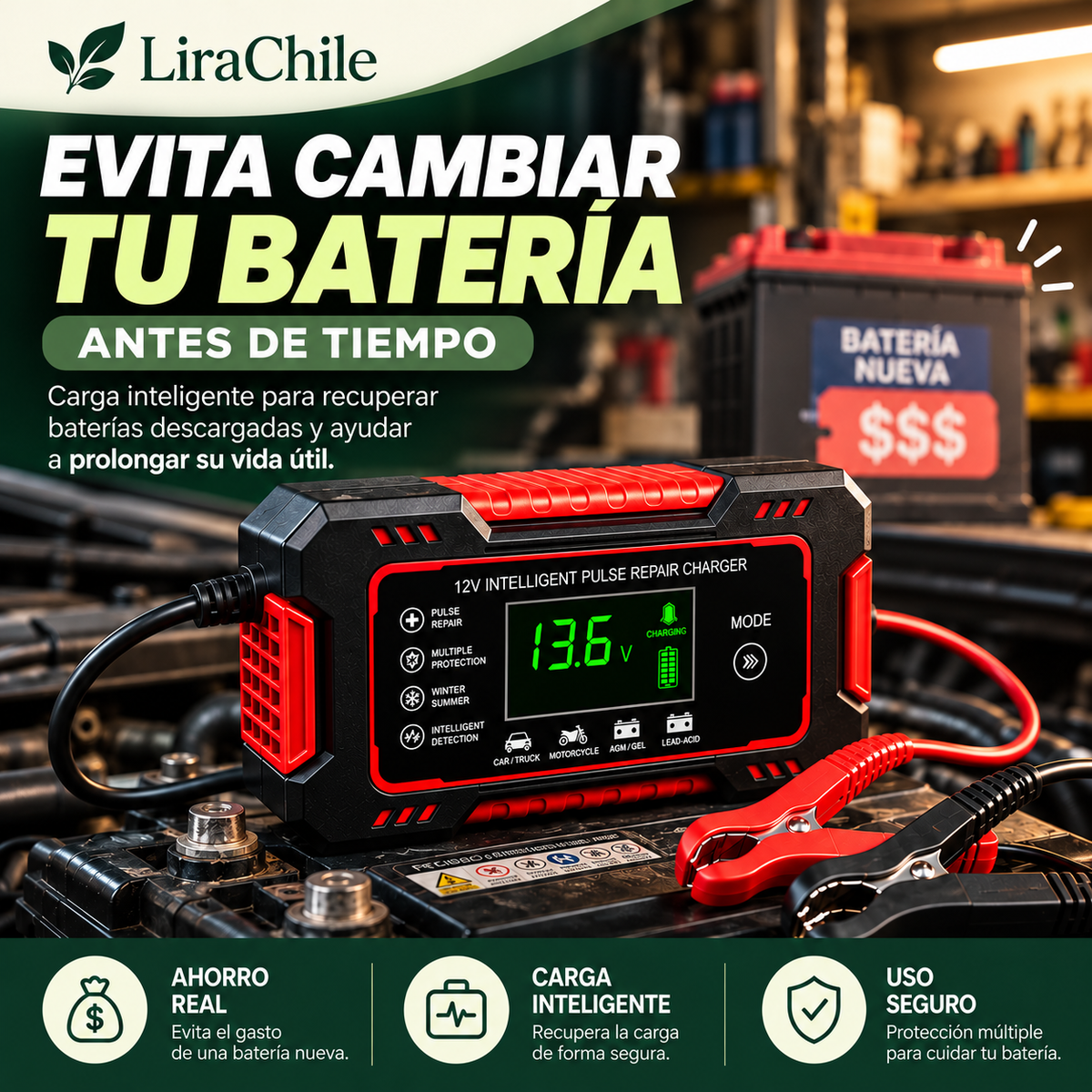 Cargador Reparador Inteligente de Baterías