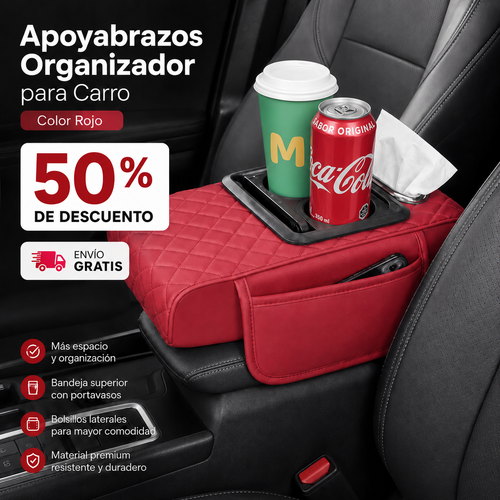 Apoyabrazos Universal para Auto con Portavasos